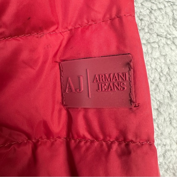 Armani Jeans Vibrant Red Quilted Jacket Men’s Size Large - Picture 6 of 16